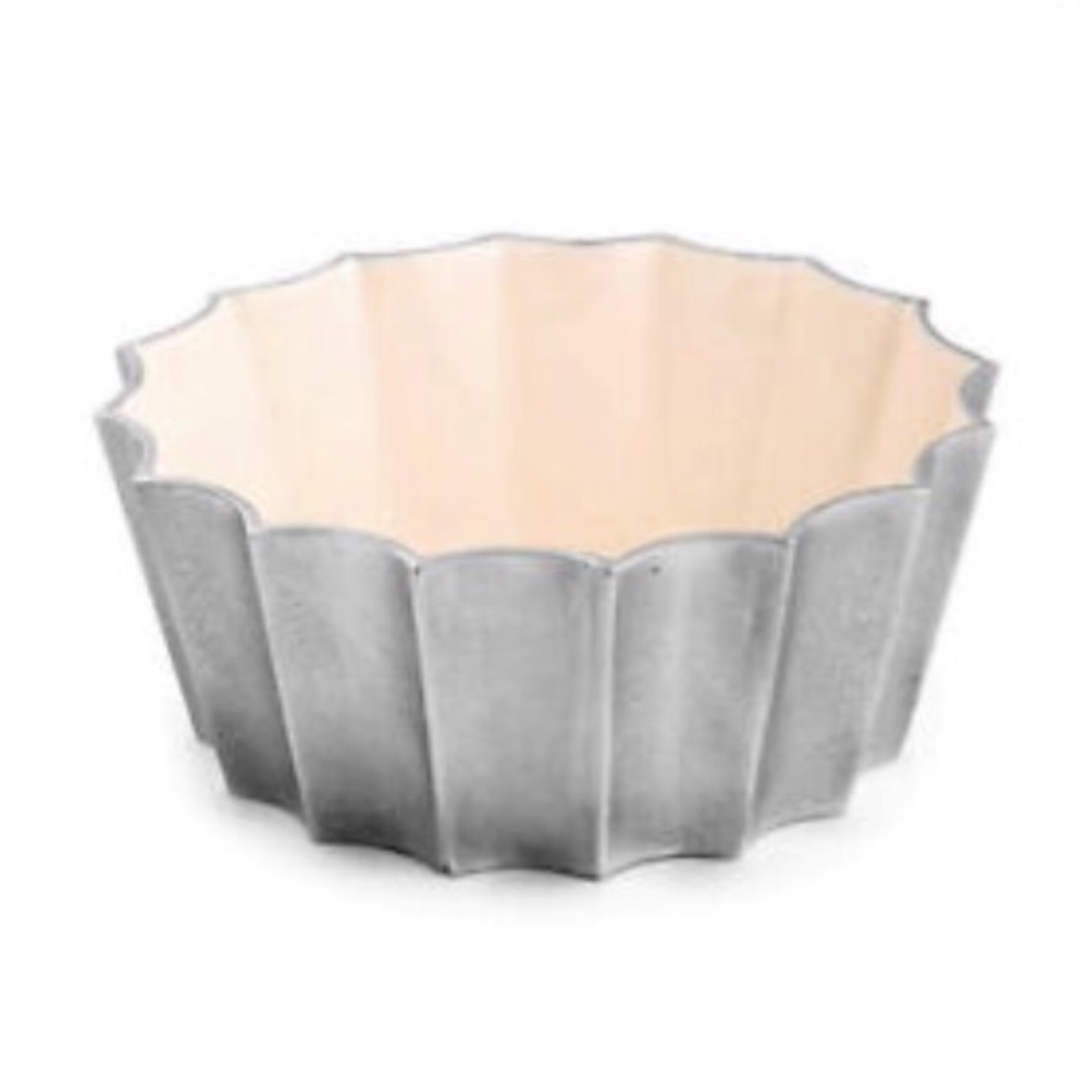 NEW NEW Marigold Artisans Silver and White Enamel Fluted Bowl